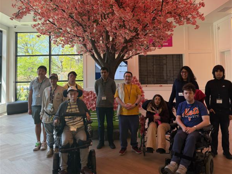 Clients with cherry blossoms